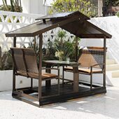 户外秋千摇椅四人室外铝合金动力六人摇椅花园吊椅阳台庭院荡秋千