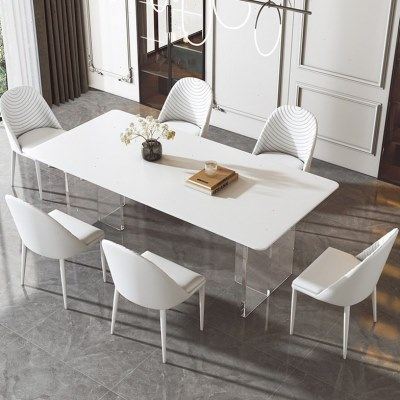 亚克力岩板餐桌椅奶油风网红透明现代简约轻奢悬浮小户型岛台家用,住宅家具,岩板餐桌,淘宝优惠券,粉丝福利购,淘宝优惠卷