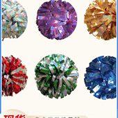 镭射夹金属材质啦啦操比赛花球4寸专用双头表演彩球啦啦手花拉拉