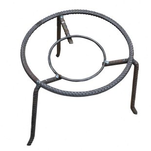 户外野炊营柴火三角锅架圆钢筋圈烧烤炉架子火盆三脚支架炒锅折叠