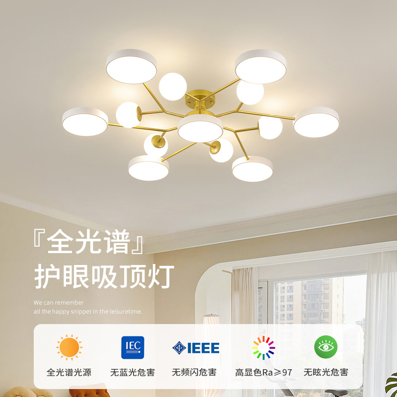 北欧2023新款流行客厅大厅主灯现代简约大气高级R感超亮吸顶吊灯0