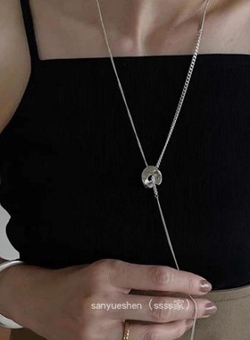 日系韩国东大门金属链条叠层w毛衣链多用途长项链松本惠奈长款项