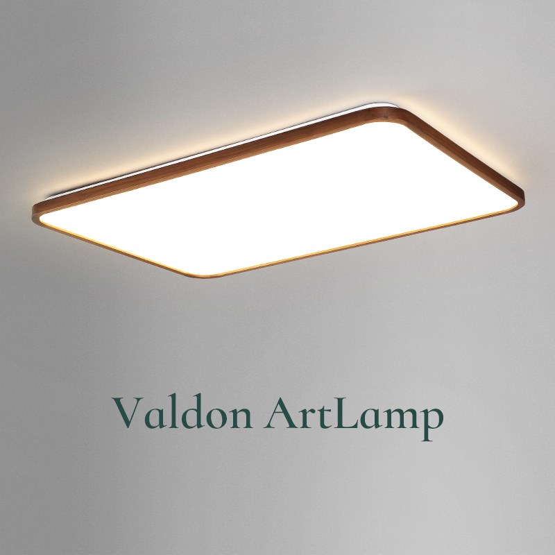 新中式吸顶灯胡桃木超薄中式客厅灯大厅H主灯极简家用全屋灯具套