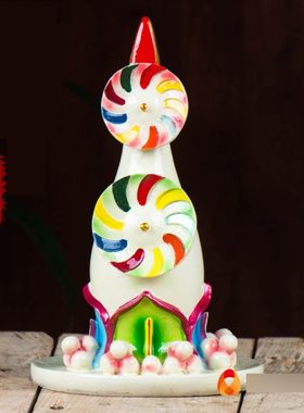 藏村 绿度母八供朵玛食子酥油花树脂彩绘客厅用品供品摆件