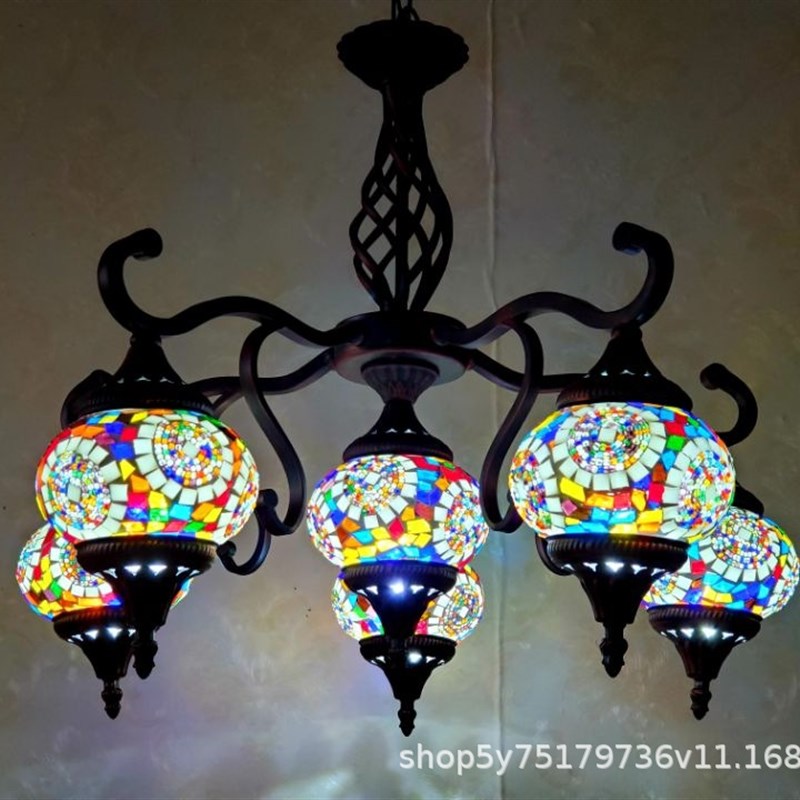 浪漫土耳其流璃古典民宿会所马赛克咖啡客厅S新疆西餐厅吊灯