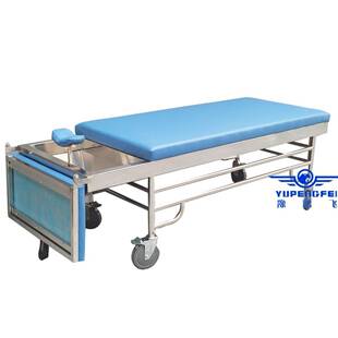 工厂304加厚洗胃床带漏斗移动肠胃科洗胃床诊查不锈钢洗胃床现货