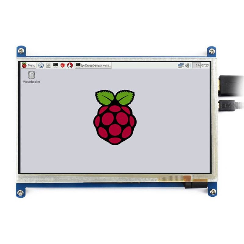 微雪 树莓派4B 3B+显示器 7寸LCD 电容触摸屏800×480 HDMI屏幕