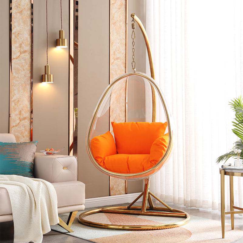 亚克力吊球太空椅不锈钢室内吊椅吊篮户外秋千透明泡泡椅悬挂式