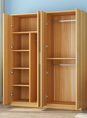 衣柜实木质简约家用卧室出租房简易板式组装收纳柜子储物柜谷无从