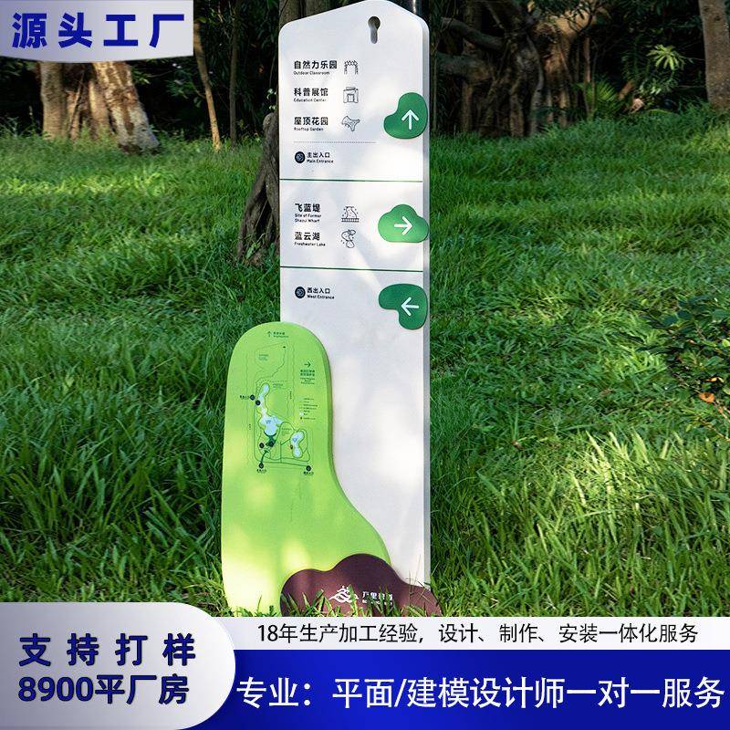 公园标识标牌导视系统绿道导向广告牌景区校园指示牌立牌厂家