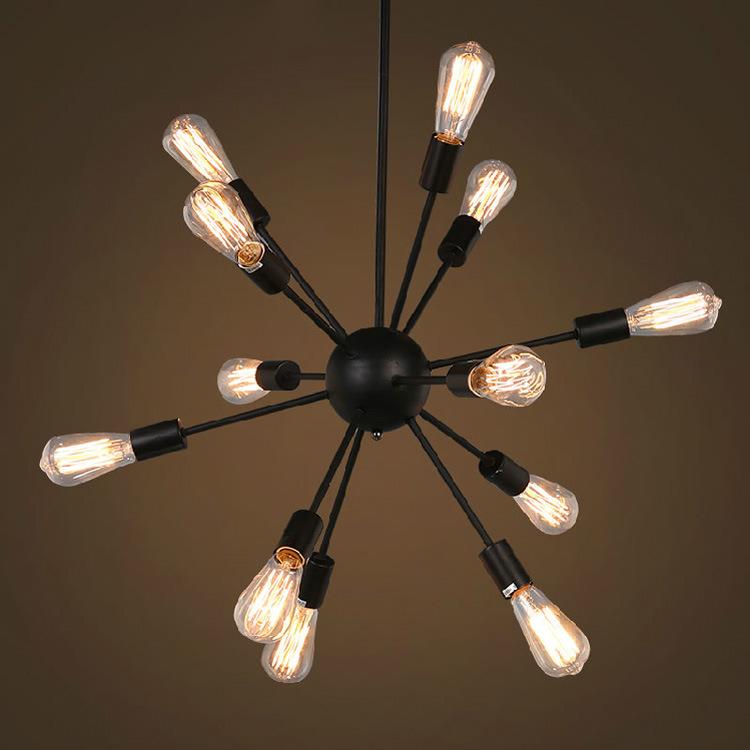 美式乡村复古工业风餐厅客厅酒吧台灯个性创意多头铁艺卫星吊灯