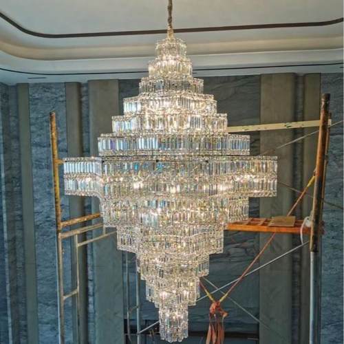 旋转楼梯长吊灯别墅客厅水晶灯大厅灯2025新款吸顶灯源头