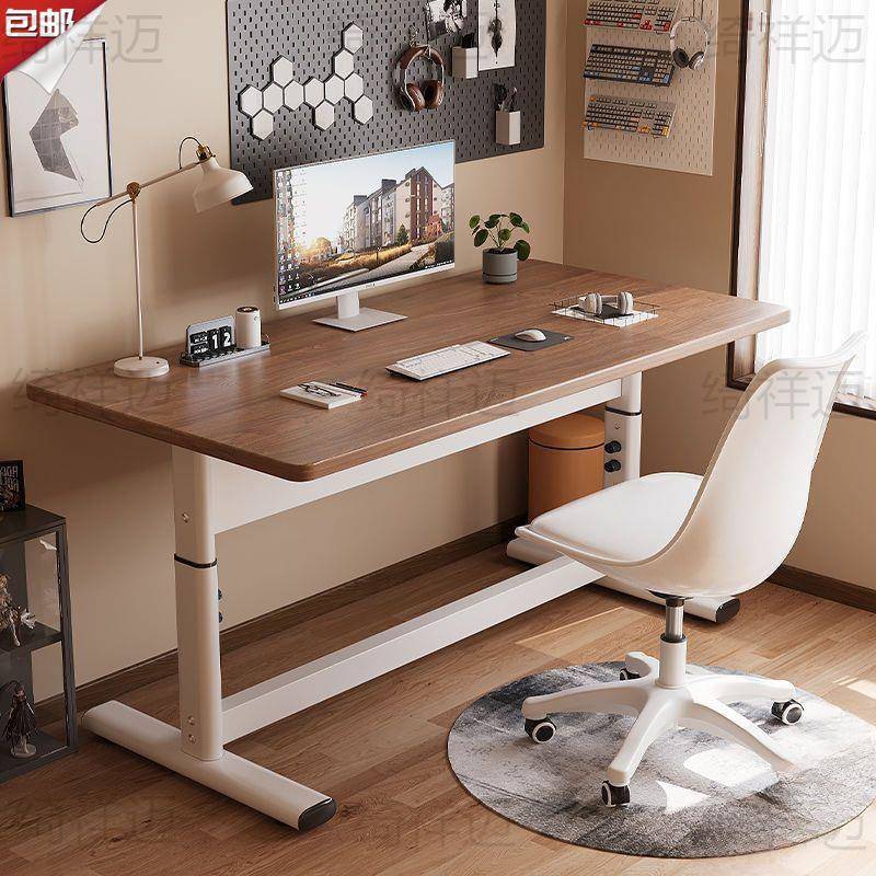 升降桌手摇升降桌简易电竞电脑桌学习桌书桌家用台式写字桌电脑桌
