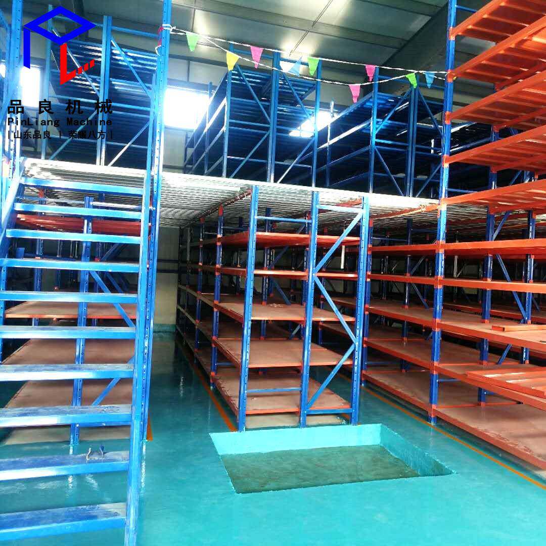 生产仓库车间二层阁楼货架重型仓储货架室内搭建钢平台可拆卸