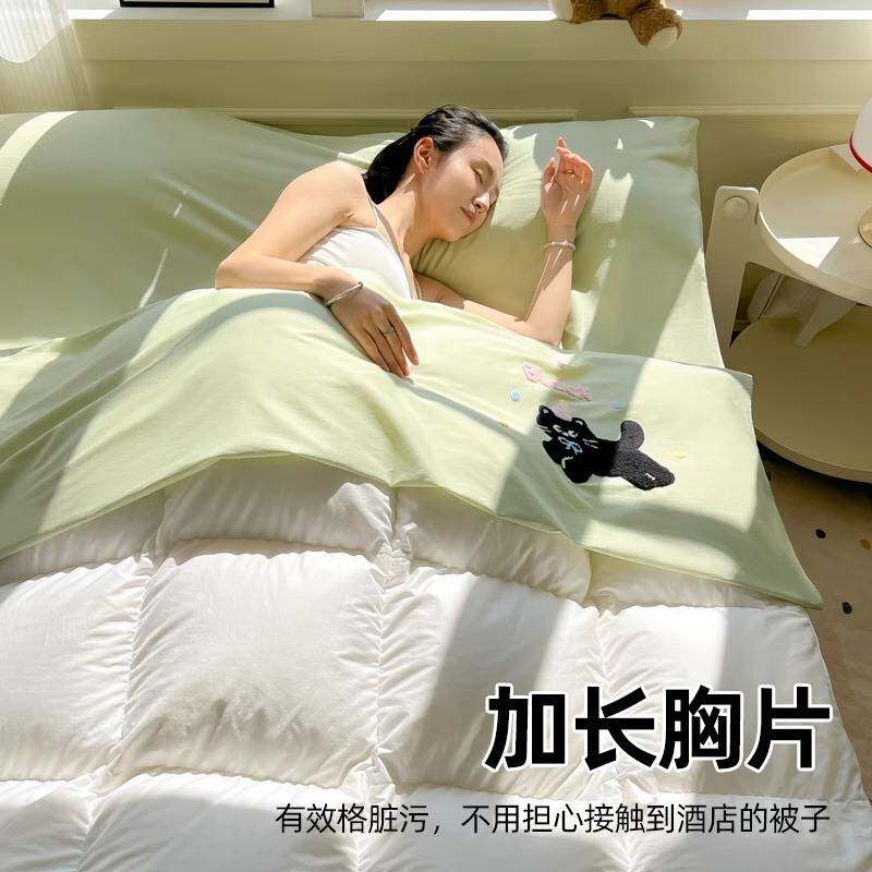 纯棉全棉隔脏睡袋外出住酒店旅行出差一体式床单被罩可拆分四件套