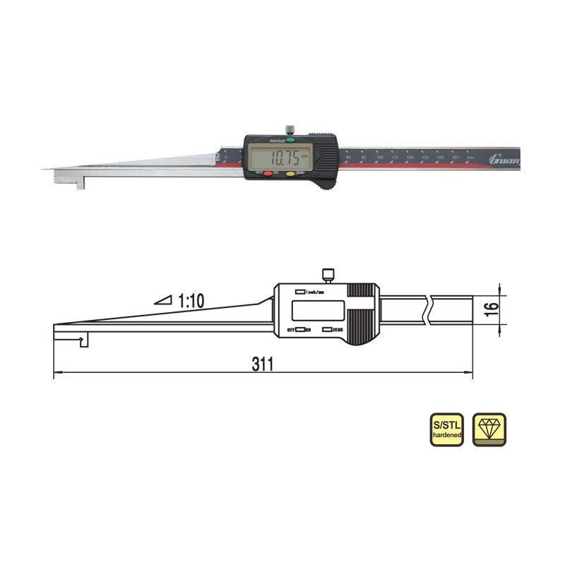 电子数显楔形卡尺楔形塞尺尖头间隙尺不锈钢塞尺缝隙检测
