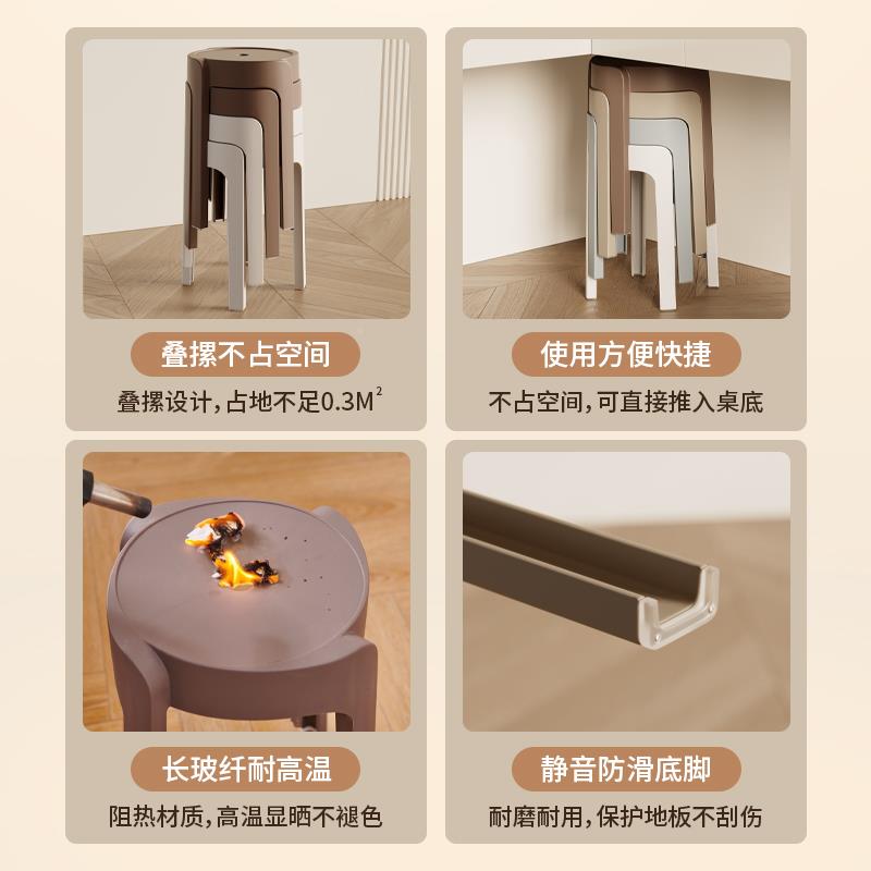 风车凳66加塑料凳子家结实耐车用用特厚厚可叠放简约现代风凳备用