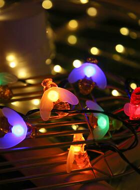 led太阳能灯串G40智能户外装饰彩灯氛围灯发光蜜蜂串灯露营灯串