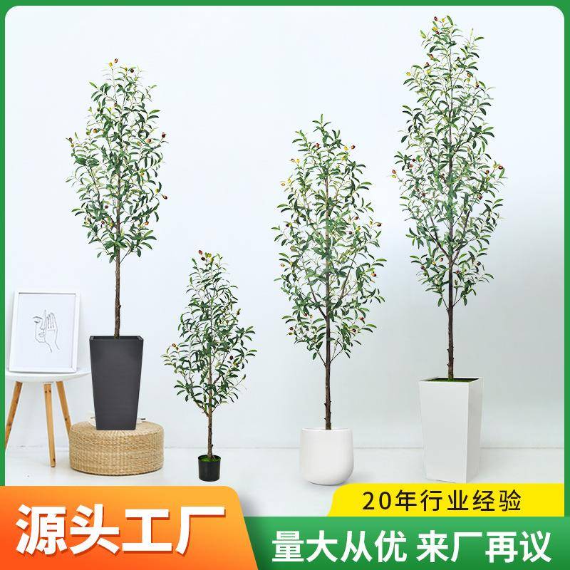 亚马逊仿真绿植假可拆装盆栽装饰摆件客厅室内盆景仿真植物橄榄树