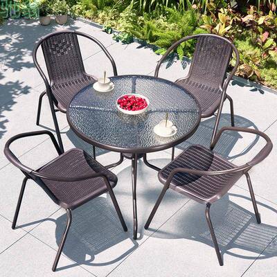GxP户外桌椅露天室外休闲桌椅三五件套铁艺庭院家具组合防雨防晒