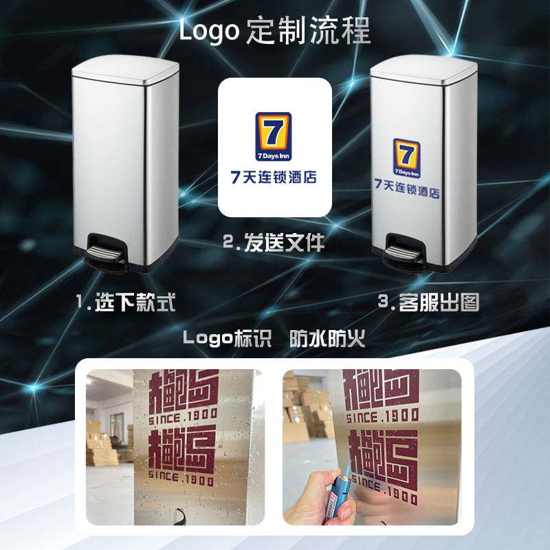 18L不锈钢脚踏桶办公室带盖室内商用垃圾脚踏式三二双分类垃圾桶