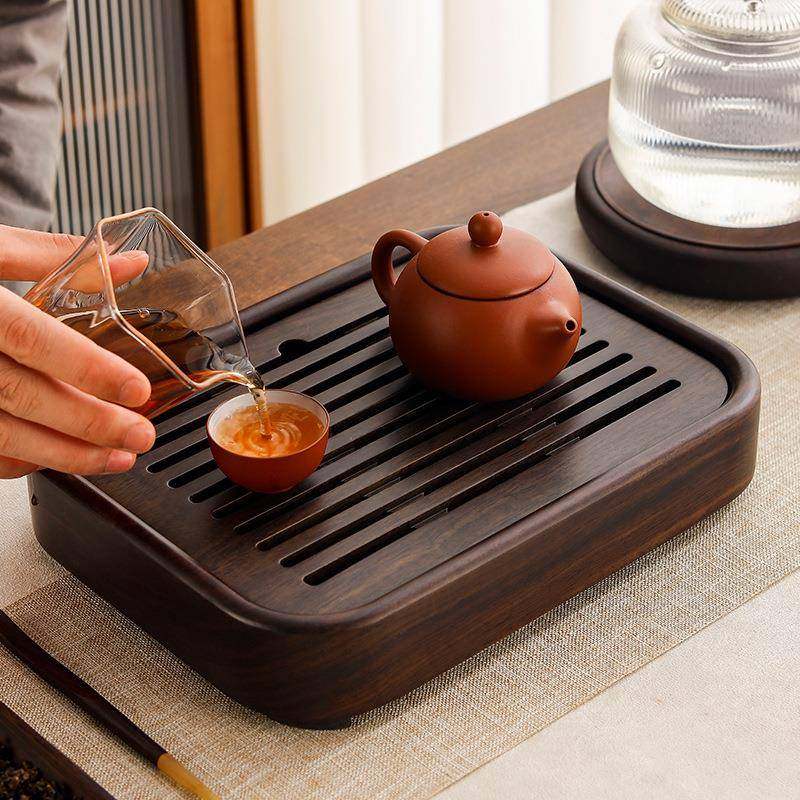 黑檀实木蓄水茶盘新中式家用简约大方储水茶盘茶托茶具配件