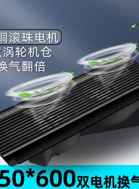 15X60长方形集成吊顶换气扇双电机150X600蜂窝大板吊顶静音排气扇