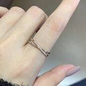 个性 大码 戒指女胖MM大号胖手简约气质交叉镶钻时尚 大圈口食指指环