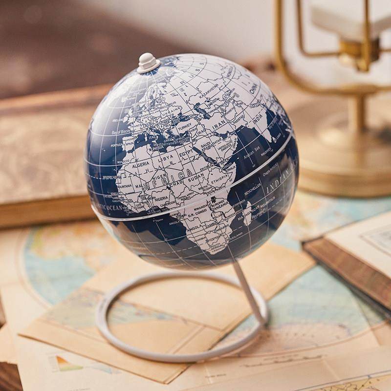 现代简约轻奢英文地球仪摆件酒柜办公室书房桌面玄关客厅家居饰品