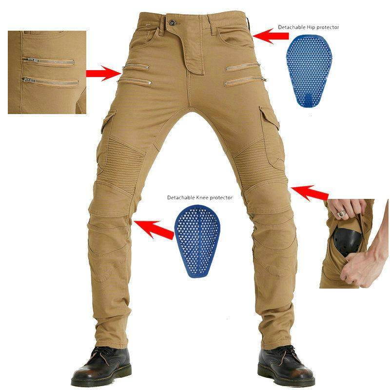 2019摩托车骑行裤男牛仔裤防摔越野夏季四季休闲机车裤纯棉弹力裤