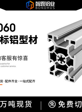 智恩铝型材欧标4060S双槽型材流水线防护栏隔断型材40*60铝材套管