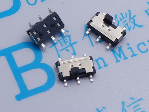 六脚两档 正拨 带凹点  MSS-22C02(2P2T)拨动开关 微型拨动开关