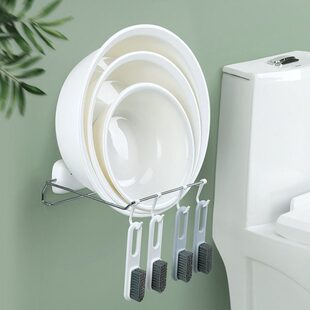 卫生间折叠多层脸盆架壁挂式免打孔家用多功能浴室收纳盆架子厨房