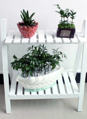 田园风格简约创意2层花架置物架 家居客厅阳台装饰整理摆设
