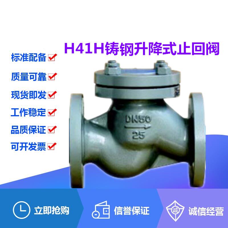 铸钢升降式止回阀H41H-16C管道阀门法兰单流阀逆止阀DN15-600