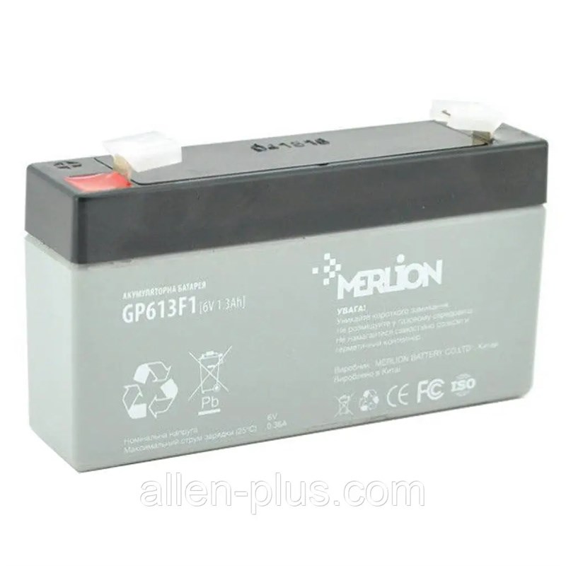MERLION蓄电池GP613F1 6V1.3AH免维护可充电蓄电池