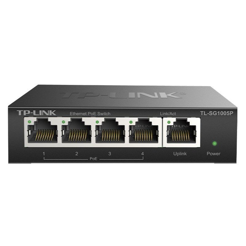 TP-LINK标准POE供电交换机5口千兆48v供电交换机集线器TL-SG1005P