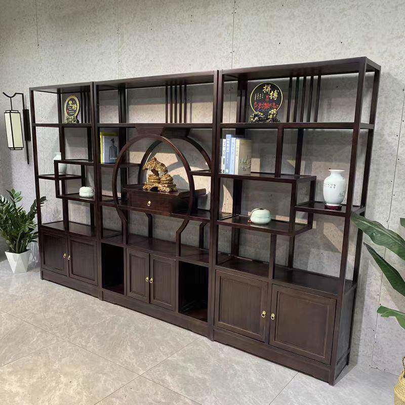 实木柜博古新中式断隔屏风客厅茶叶展QJU示多架宝阁摆件置物书架