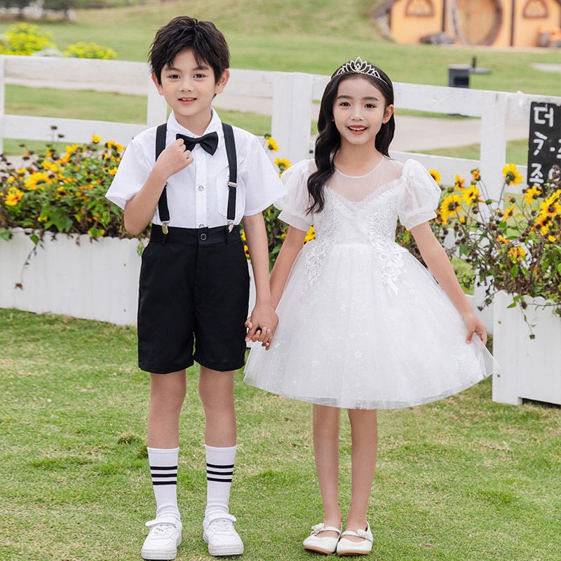 六一儿童合唱演出服女童舞蹈蓬蓬裙男童礼服幼儿园毕业照表演服装