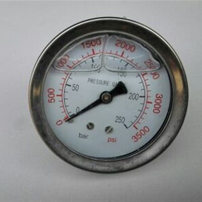 轴向耐震压力表 直径50mm 压力0-250bar 3500psi yn-50z ZG1/4