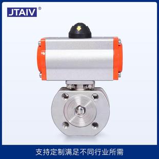 Q671F 开关4型切断阀门锈钢30动13气薄型球阀 16P双作用对不夹式