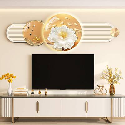 现代轻客创厅装饰电视背景奢墙CJI上寓意好挂画高画级感意墙壁画