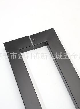 现代约不锈钢玻璃门简大拉手方管黑大门把手推拉A5008门酒色店拉