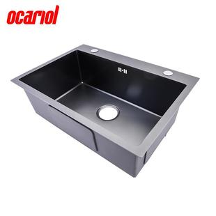 厨房不锈钢5543 604水家槽黑色工单盆去污洗碗洗菜手盆用台盆层洗