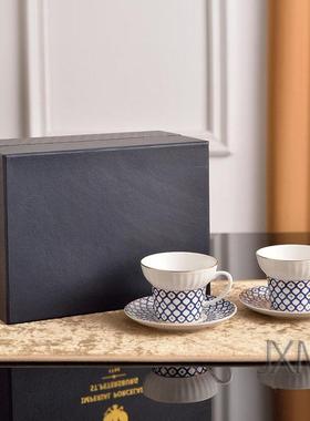 壶经典钴17689蓝花环骨瓷高端精致咖啡茶杯碟下午茶具茶套装礼白