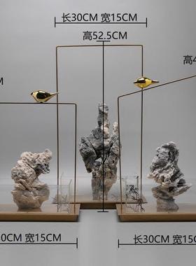 代新中式假禅意板房亚克力现PJK山摆设家居客厅装样饰品玄关景观