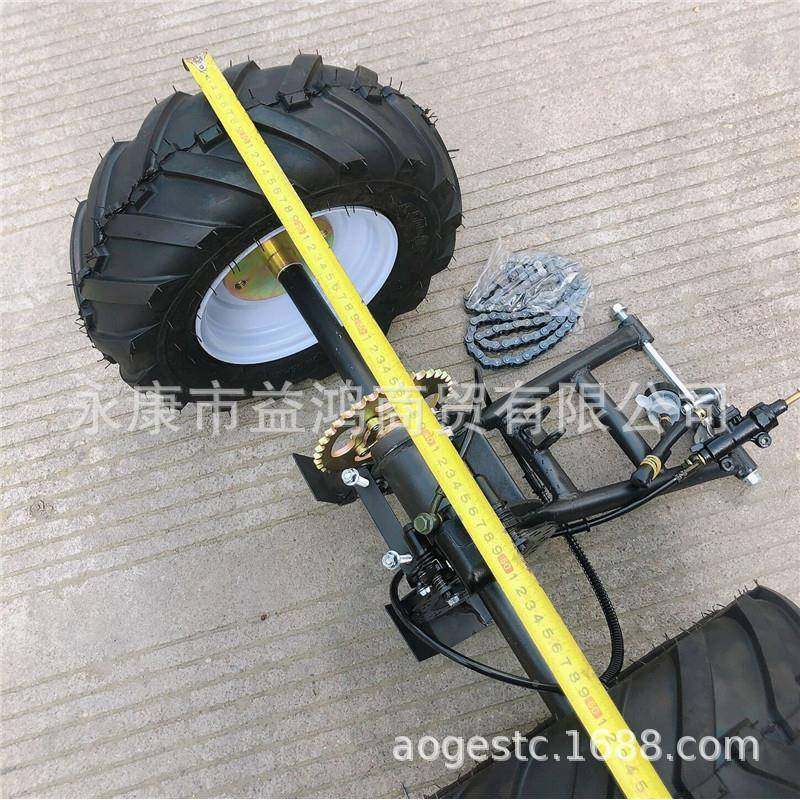 沙滩车后自制四轮沙摩托车后桥两轮改三轮后轴改配件总成滩碟刹装