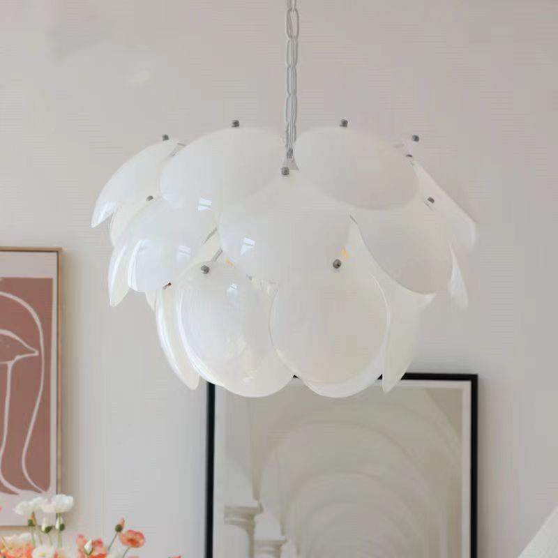 法式油风全光谱护眼松厅吊604灯北欧轻果奢温馨餐卧室书房玻奶璃,家装灯饰光源,智能吊灯,淘宝优惠券,粉丝福利购,淘宝优惠卷