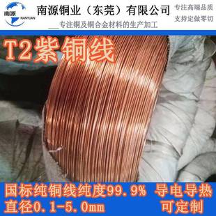 t2紫铜线纯铜线导电裸铜线红铜丝紫铜扁线规格齐全直径0.1 5.0mm