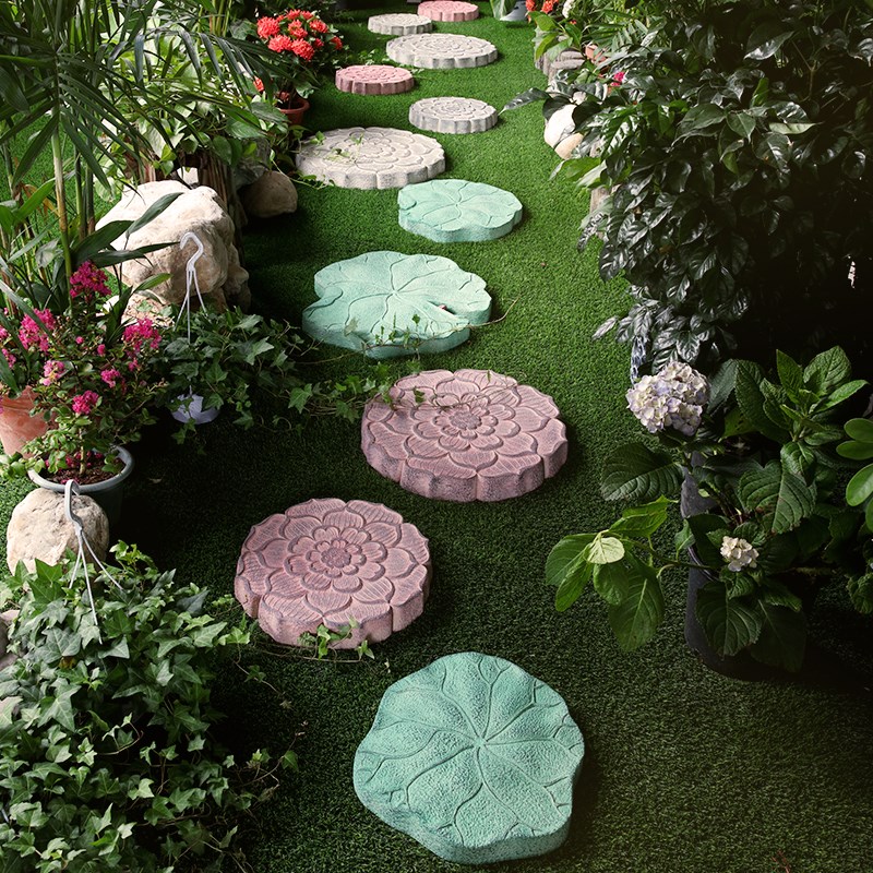 踏步石室外庭院花园脚踏石莲花汀C步石中式户外草坪装饰铺路石地